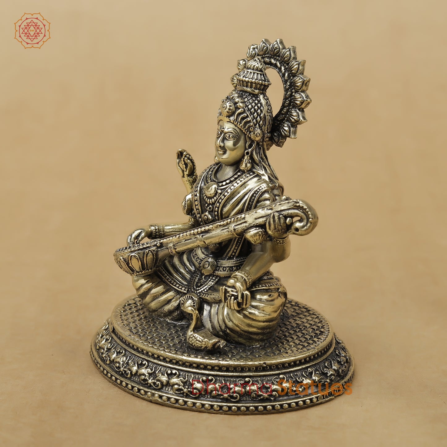 Brass Saraswati Fine, 3.5"