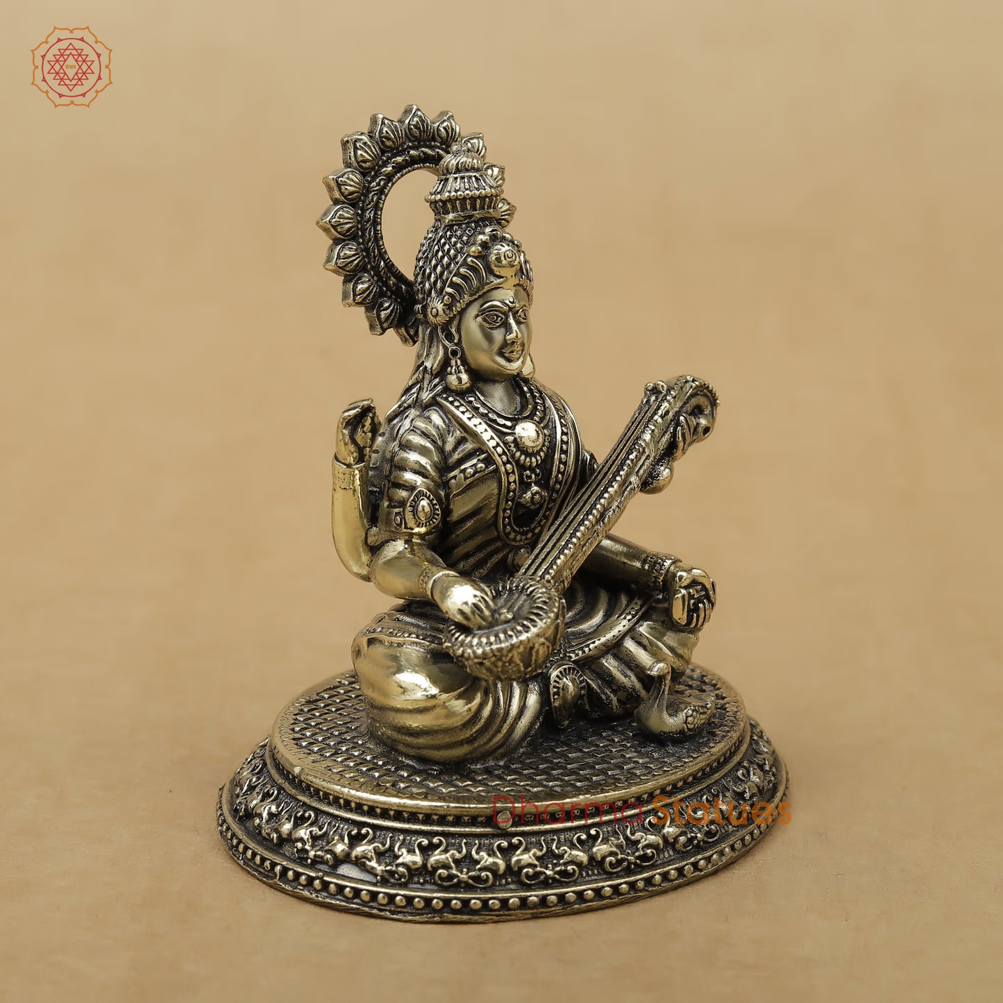 Brass Saraswati Fine, 3.5"