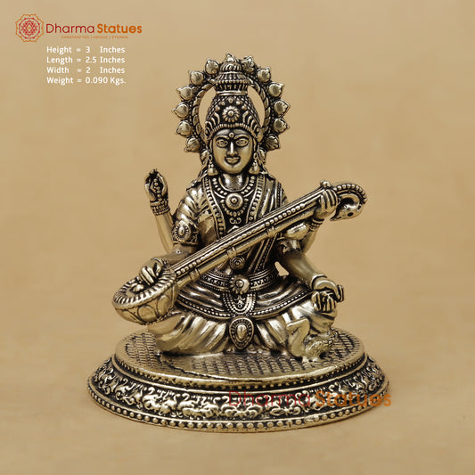 Brass Saraswati Fine, 3"