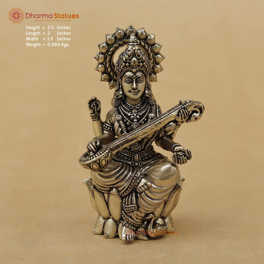 Brass Saraswati Fine, 2.5"