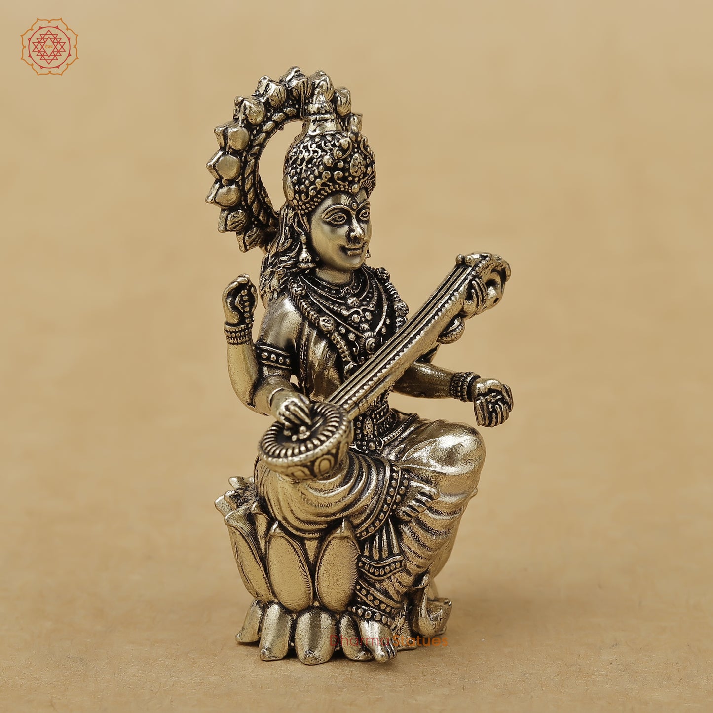 Brass Saraswati Fine, 2.5"