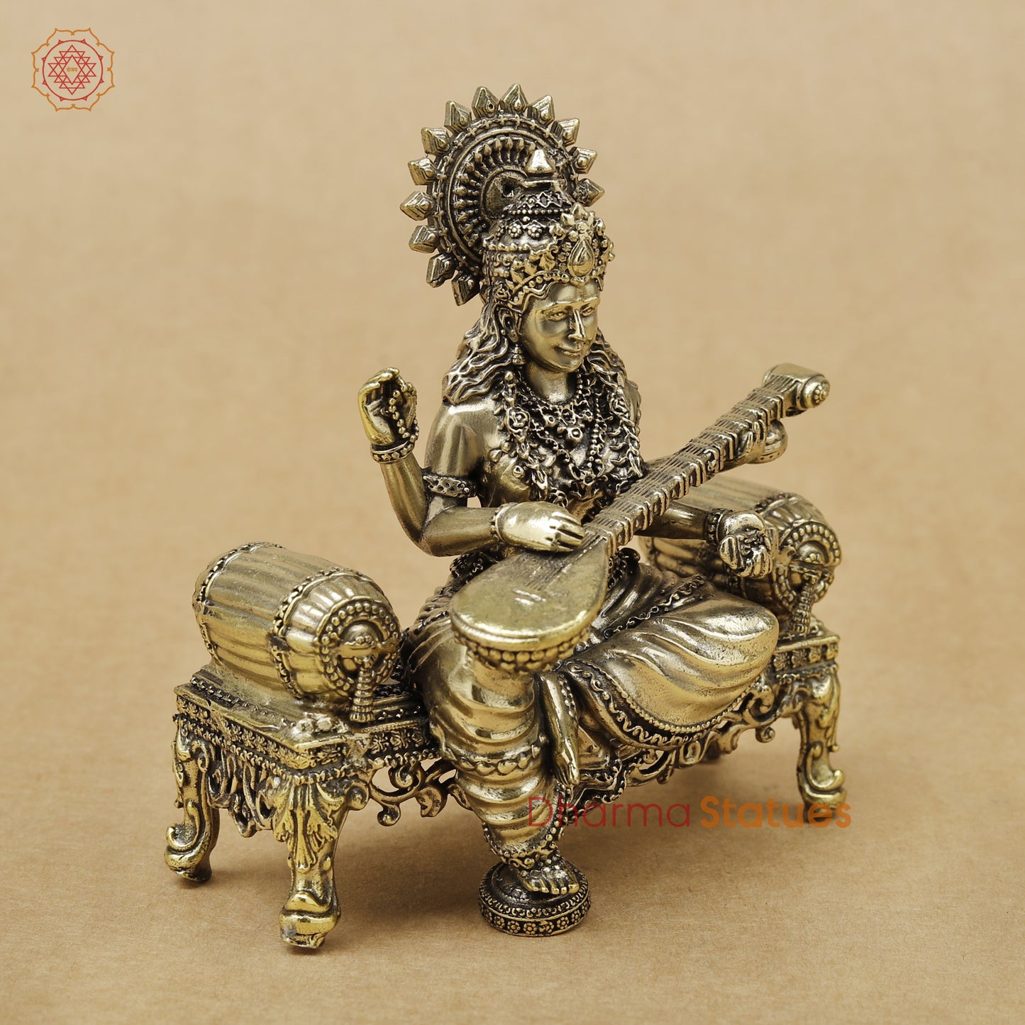 Brass Saraswati Fine, 4"
