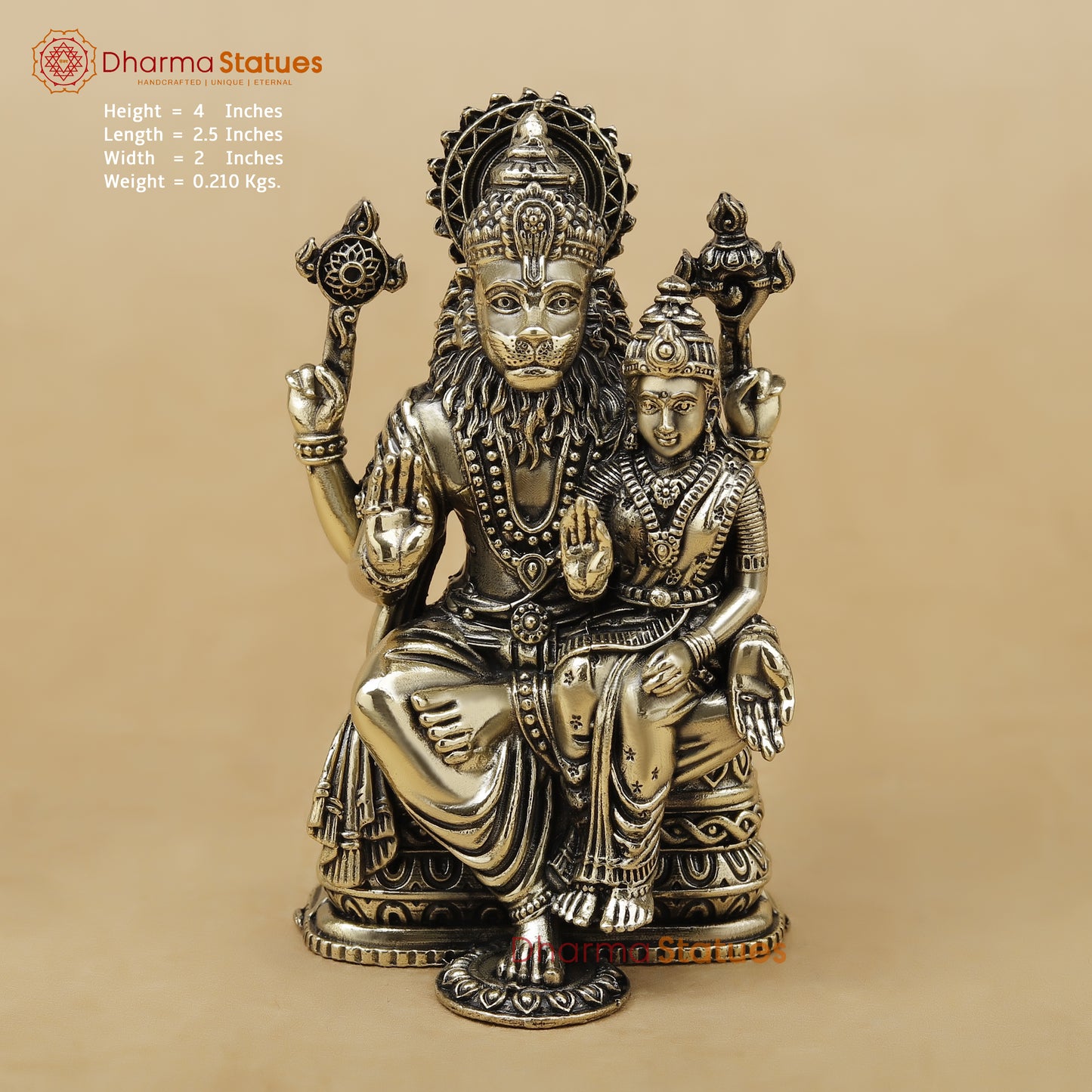 Brass Narsimha Lakshmi Fine, 4"