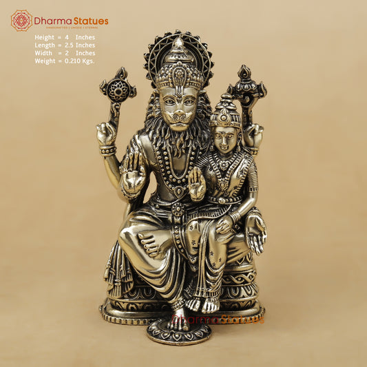 Brass Narsimha Lakshmi Fine, 4"