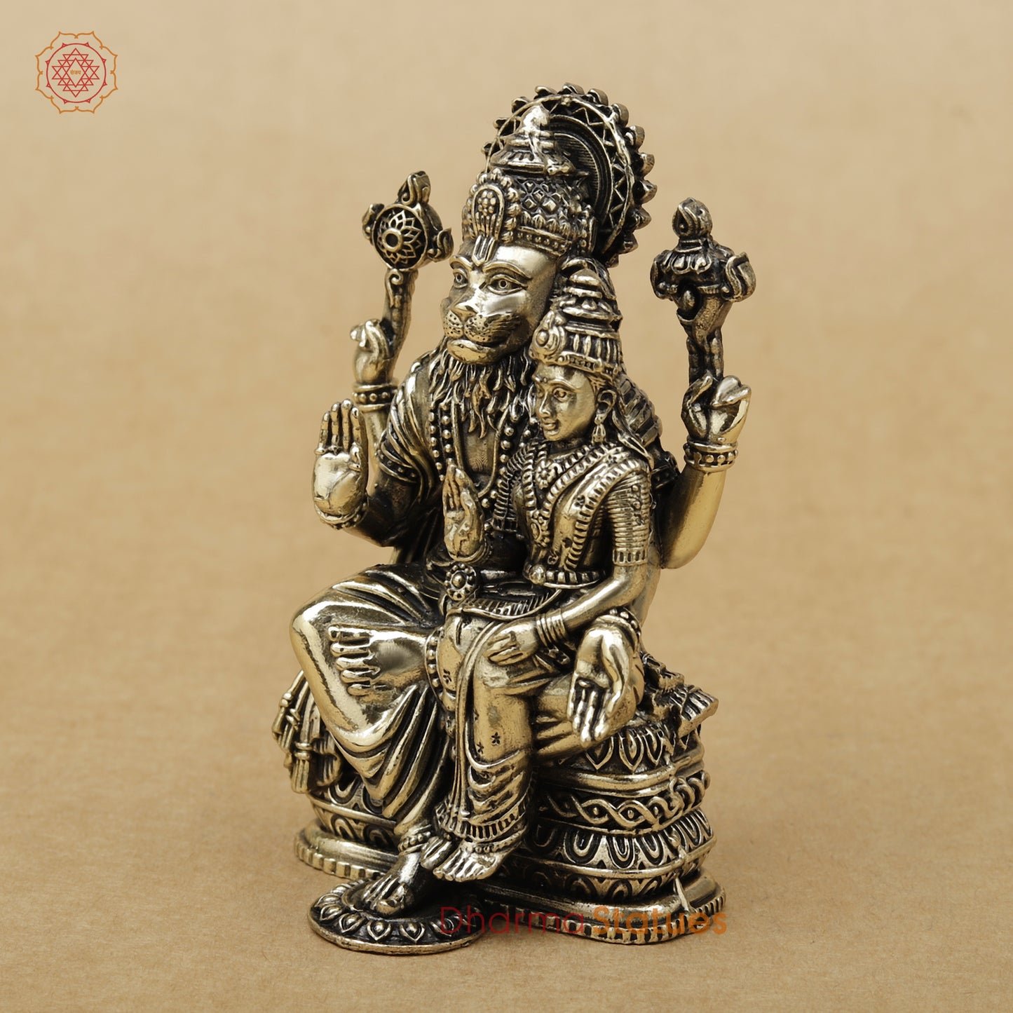Brass Narsimha Lakshmi Fine, 4"