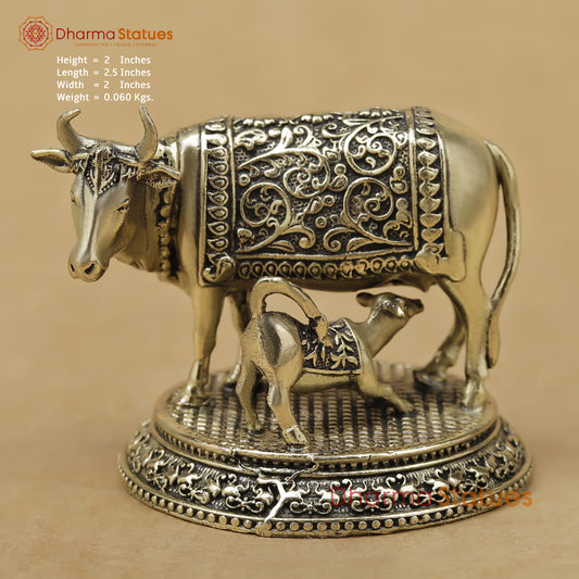 Brass Cow and Calf Fine, 2"