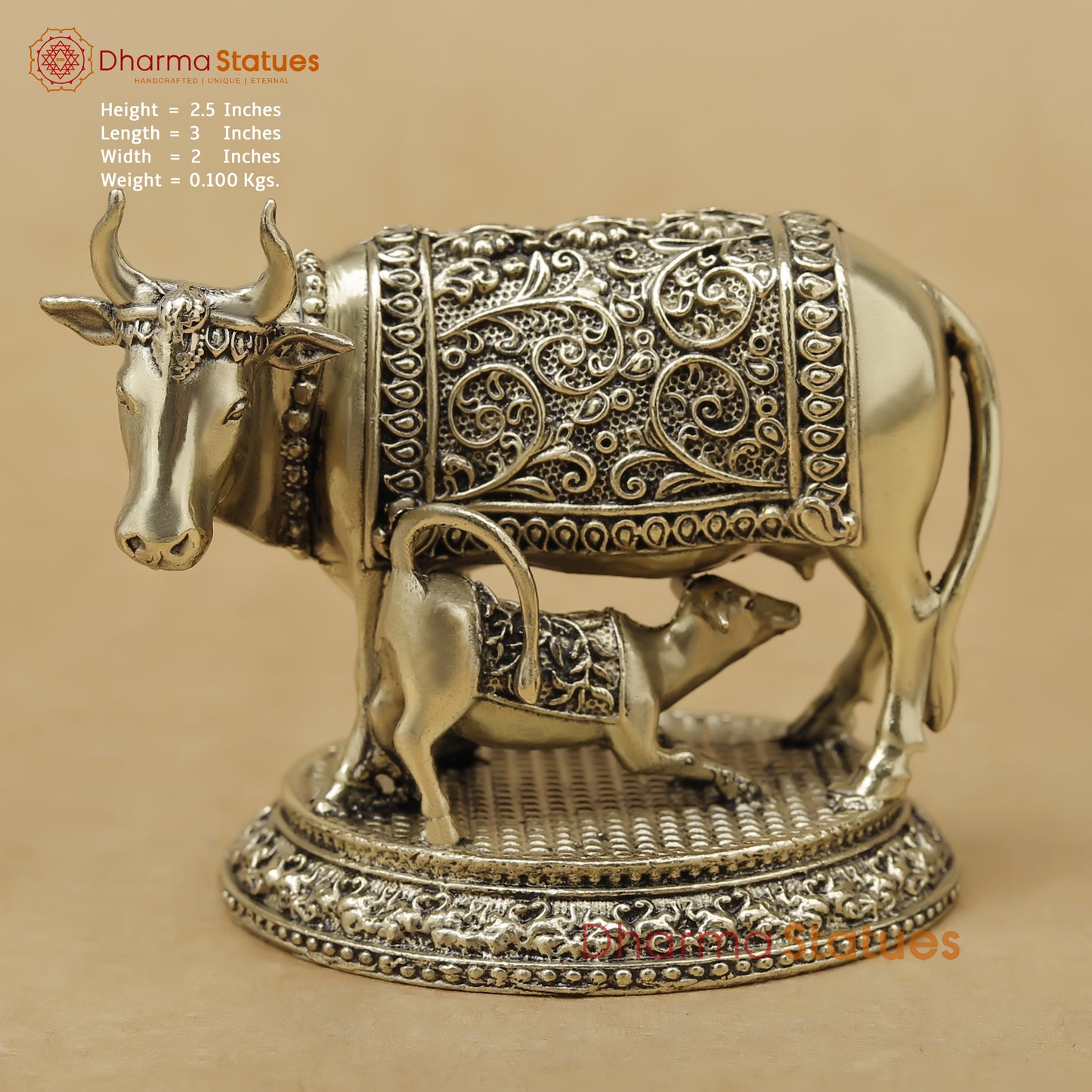 Brass Cow and Calf Fine, 2.5"