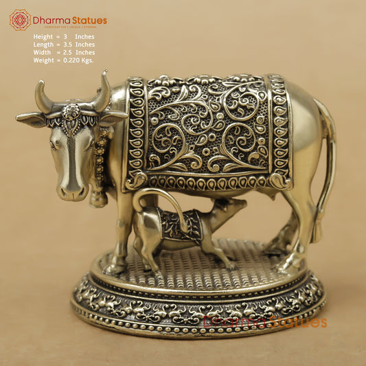 Brass Cow and Calf Fine, 3"
