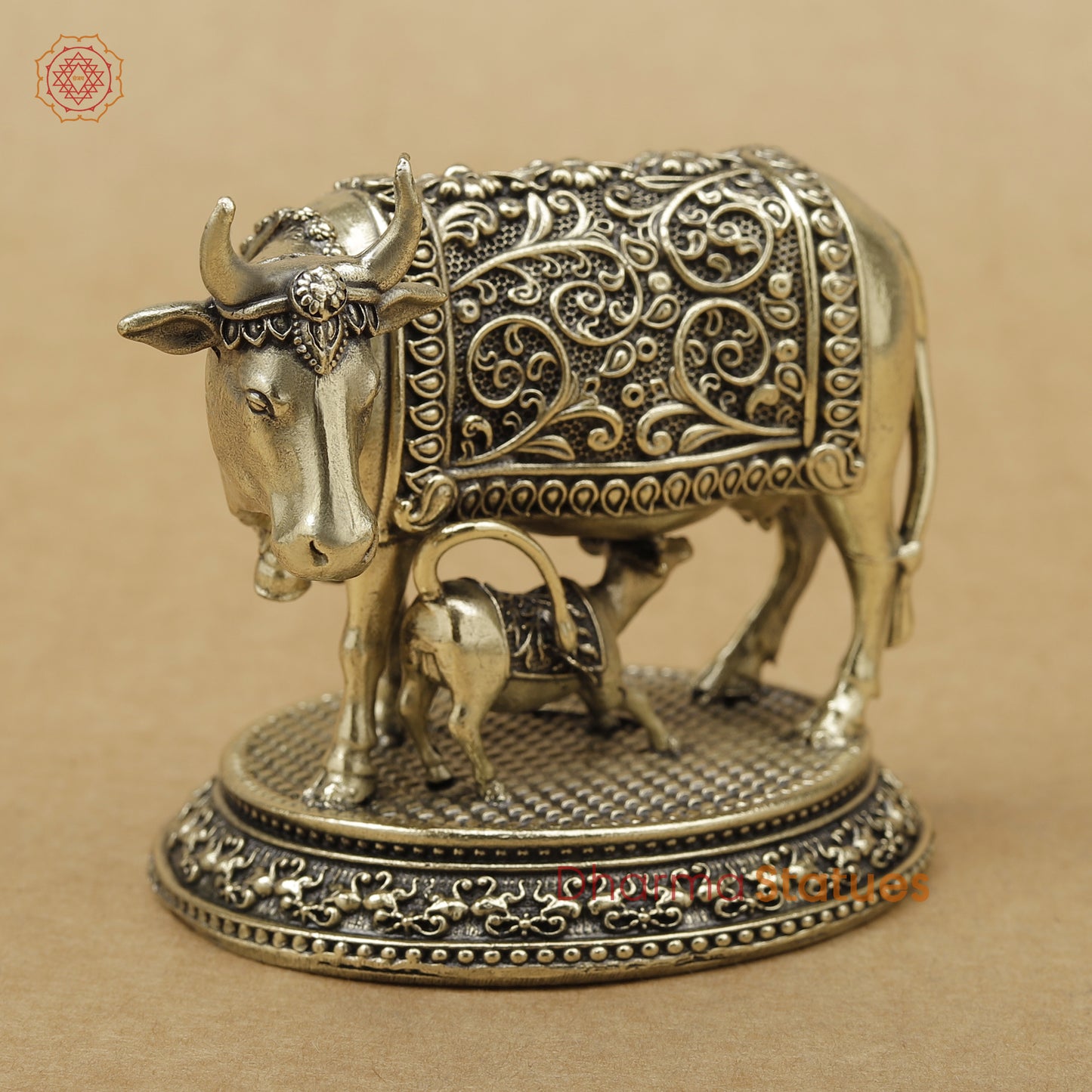 Brass Cow and Calf Fine, 3"