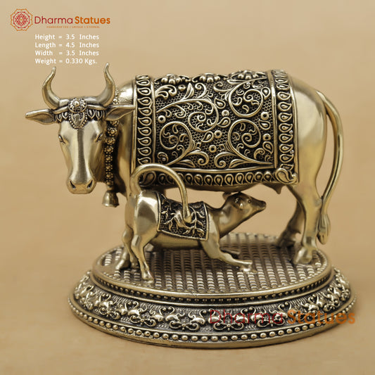 Brass Cow and Calf Fine, 3.5"