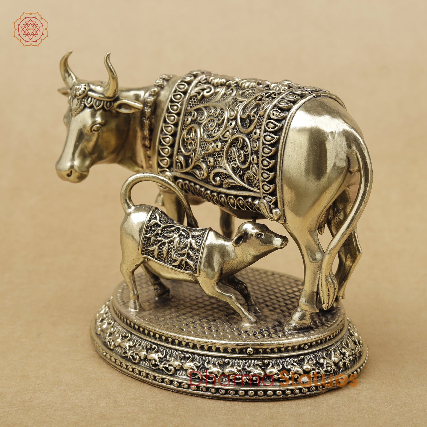 Brass Cow and Calf Fine, 4"