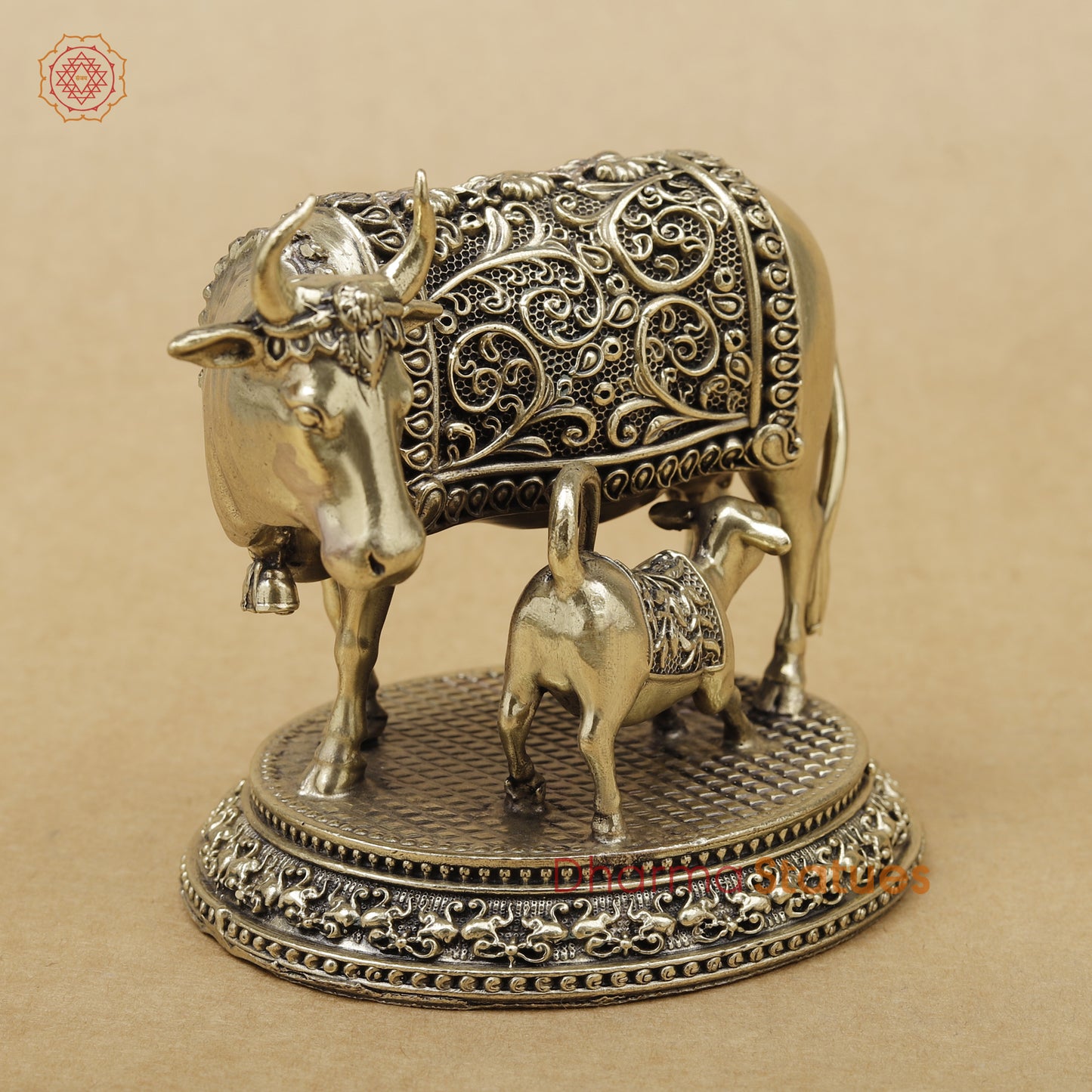 Brass Cow and Calf Fine, 4"