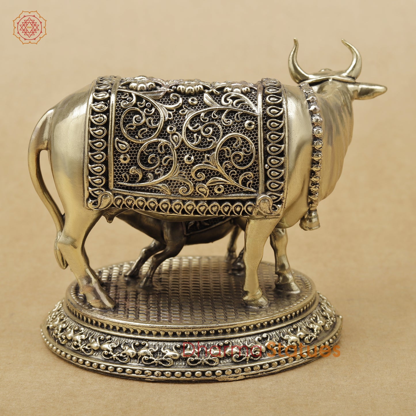 Brass Cow and Calf Fine, 4"