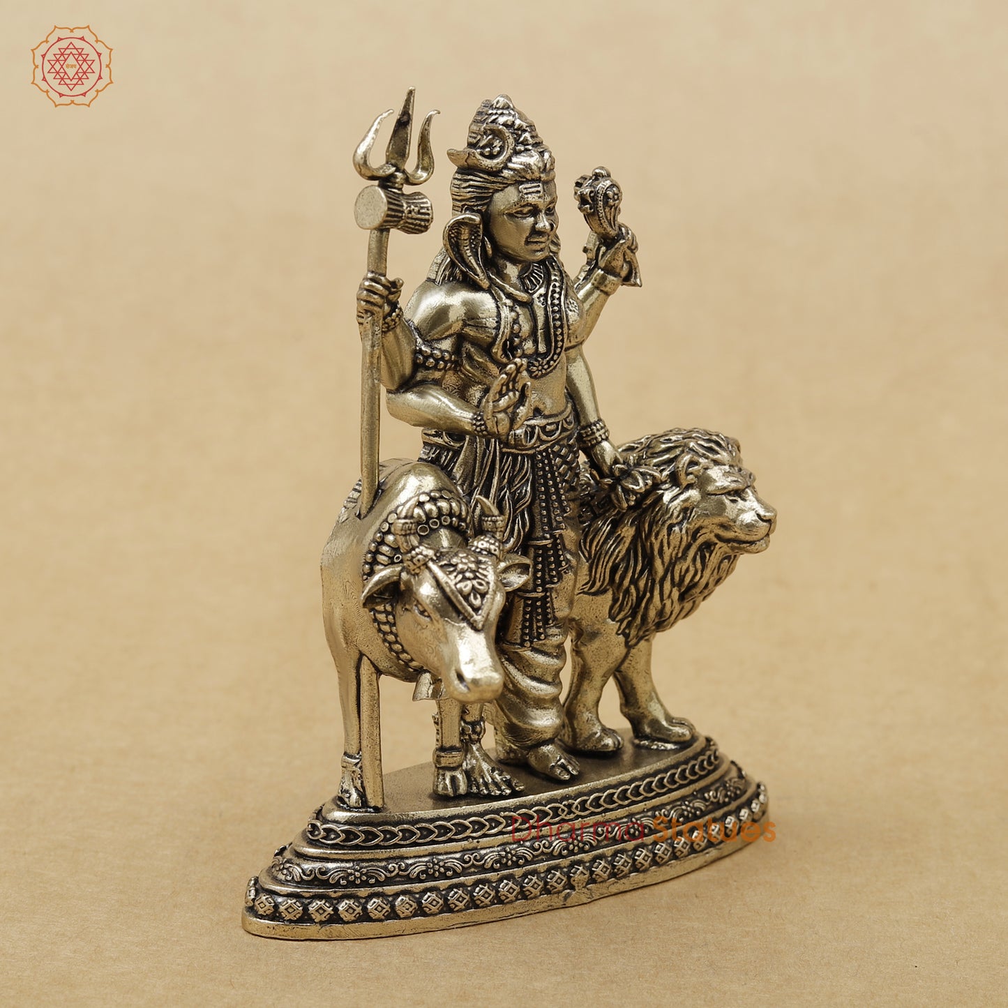 Brass Shiva Shakti Ardhanarishwar Fine, 4.5"
