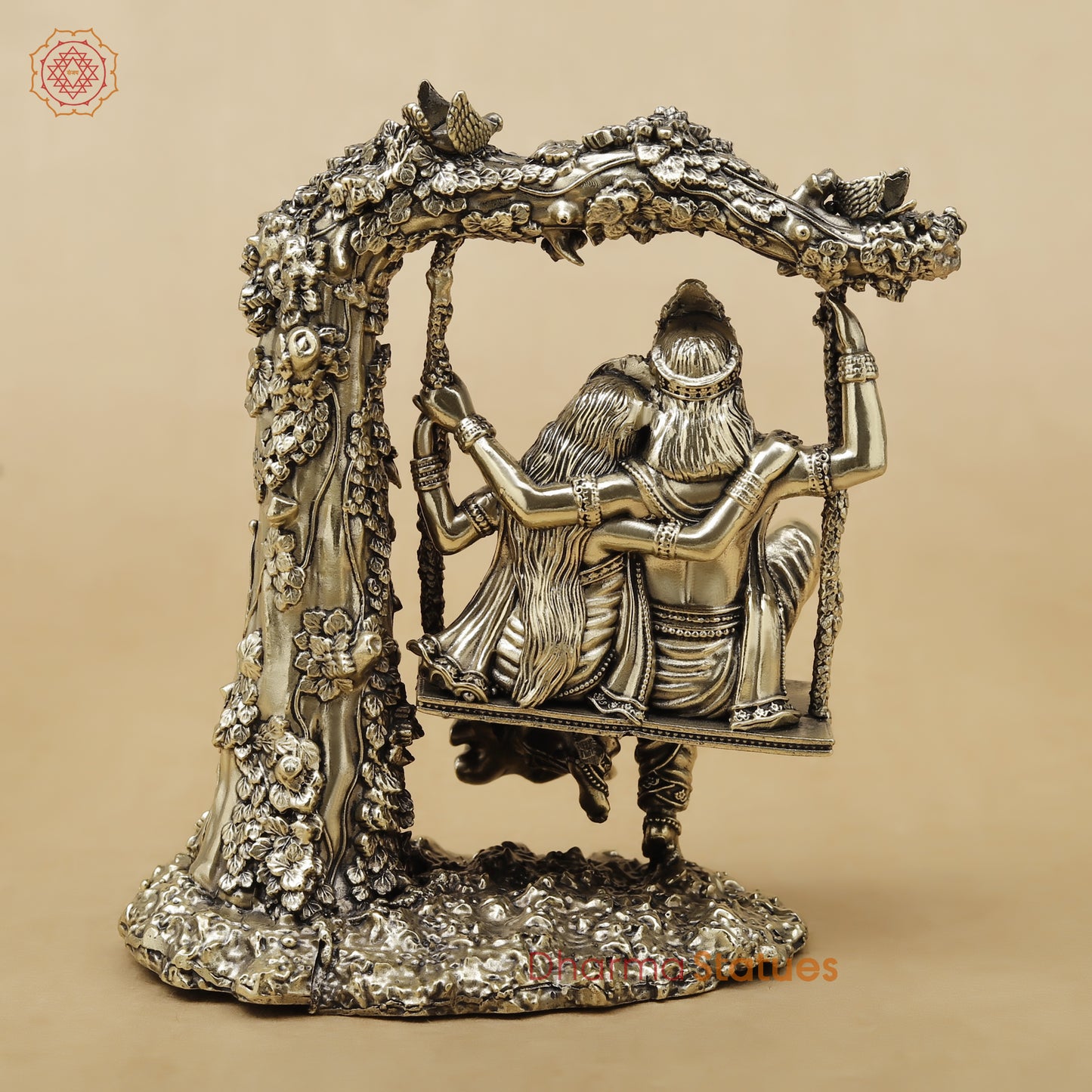 Brass Radha Krishna Jhula Fine, 6"