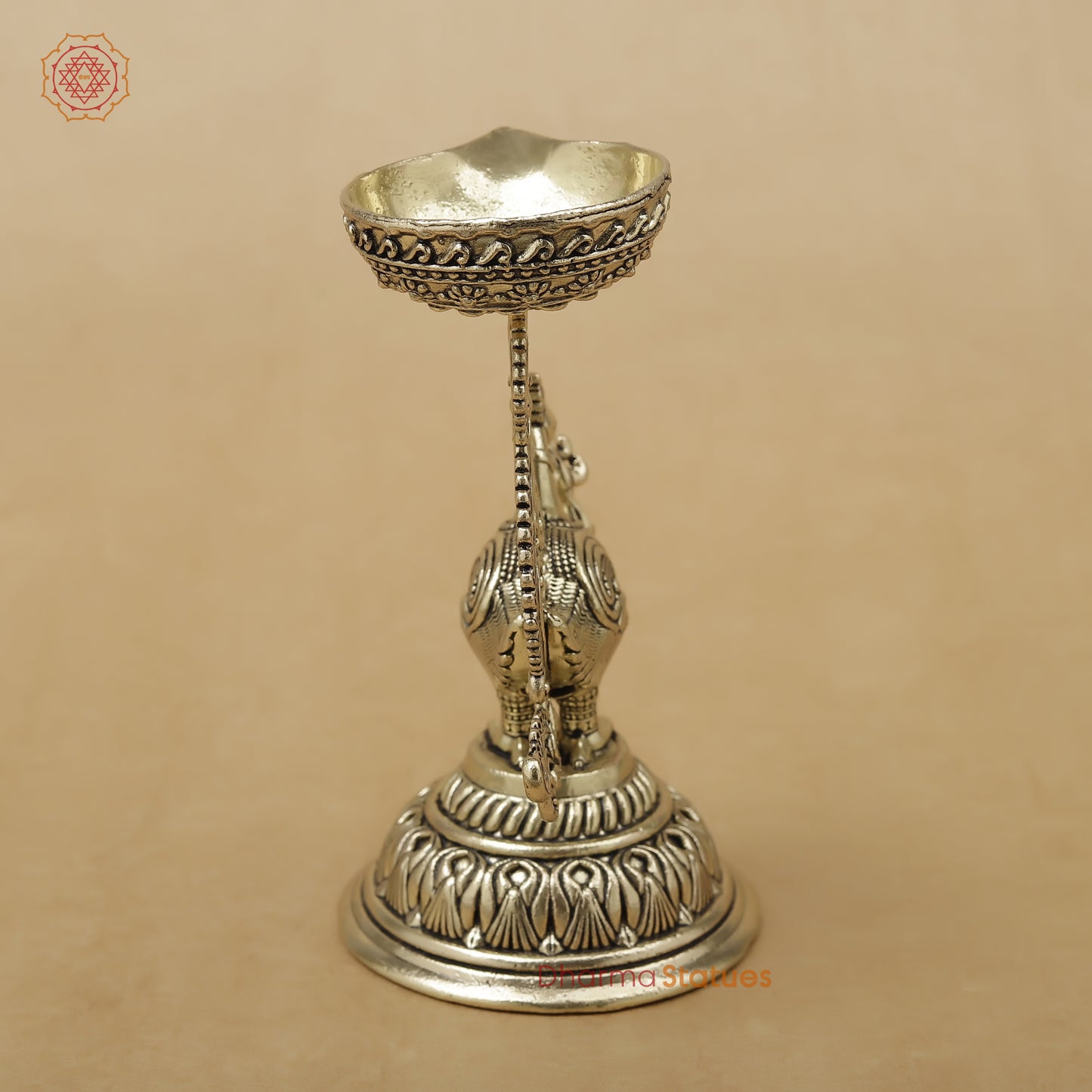 Brass Peacock Diya Fine, 5"