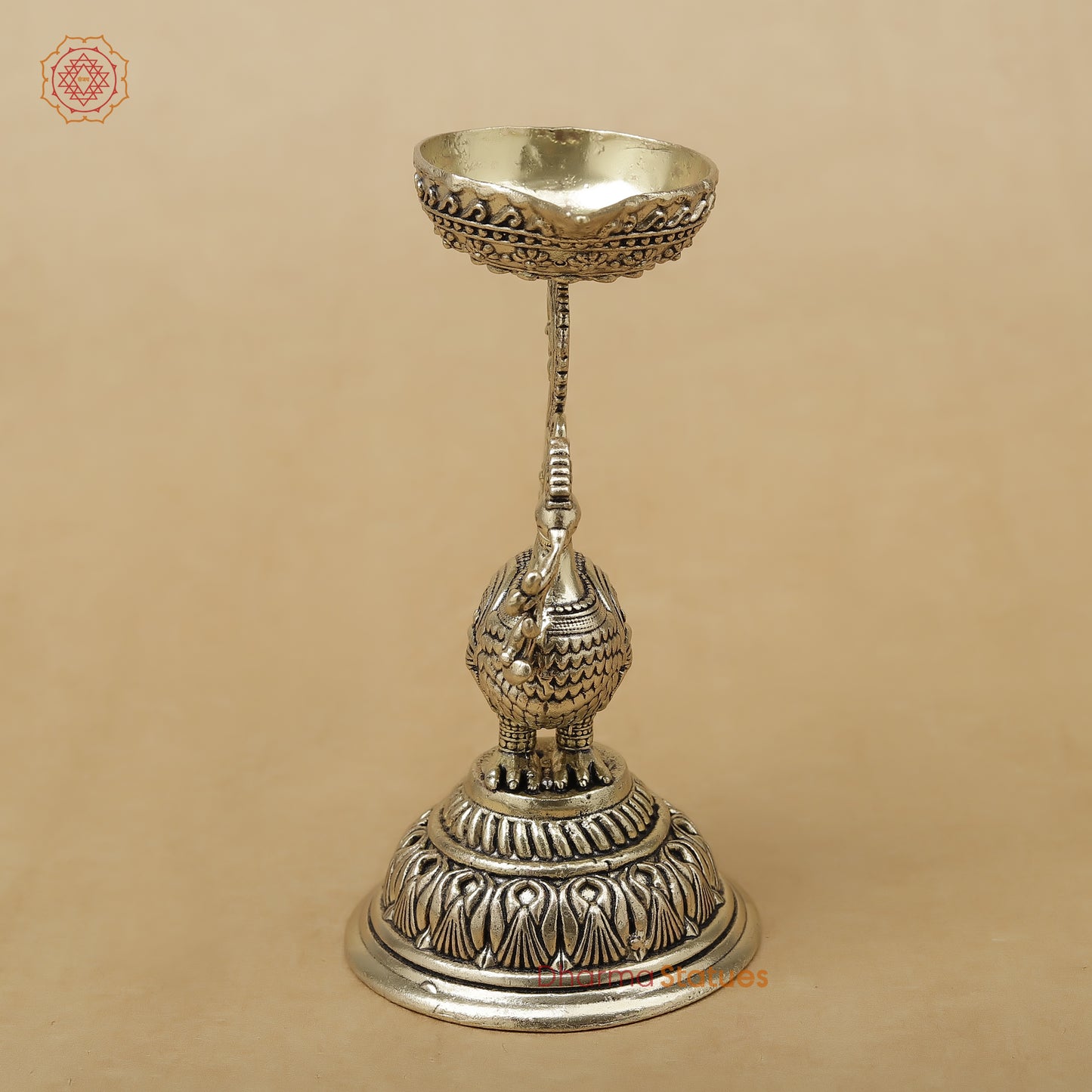 Brass Peacock Diya Fine, 5"