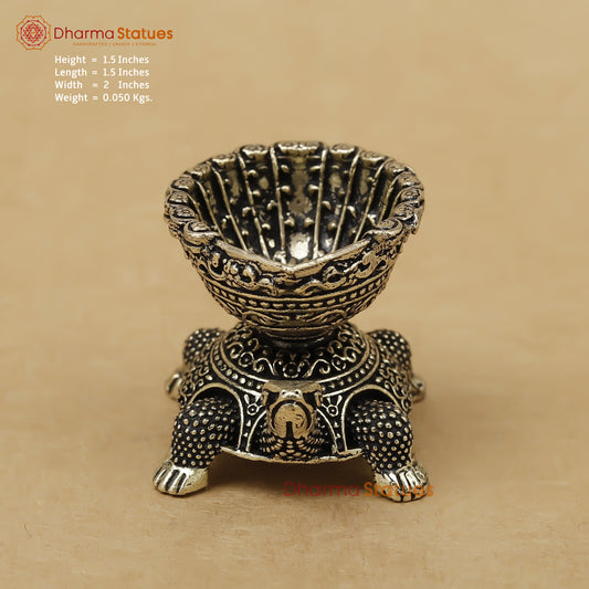 Brass Tortoise Diya Fine, 1.5"