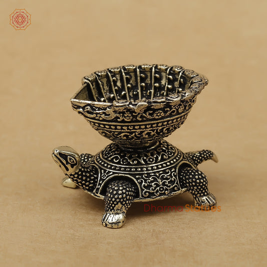 Brass Tortoise Diya Fine, 1.5"