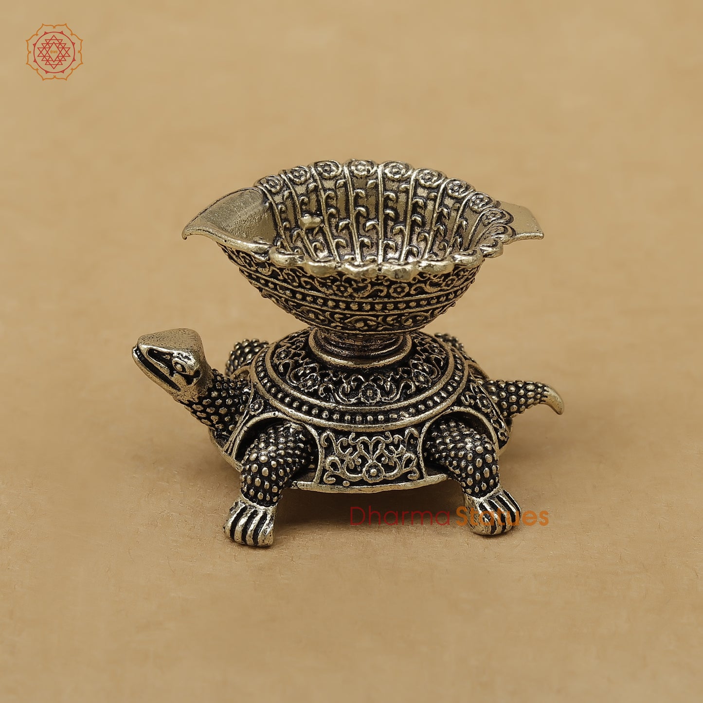 Brass Tortoise Diya Fine, 2"