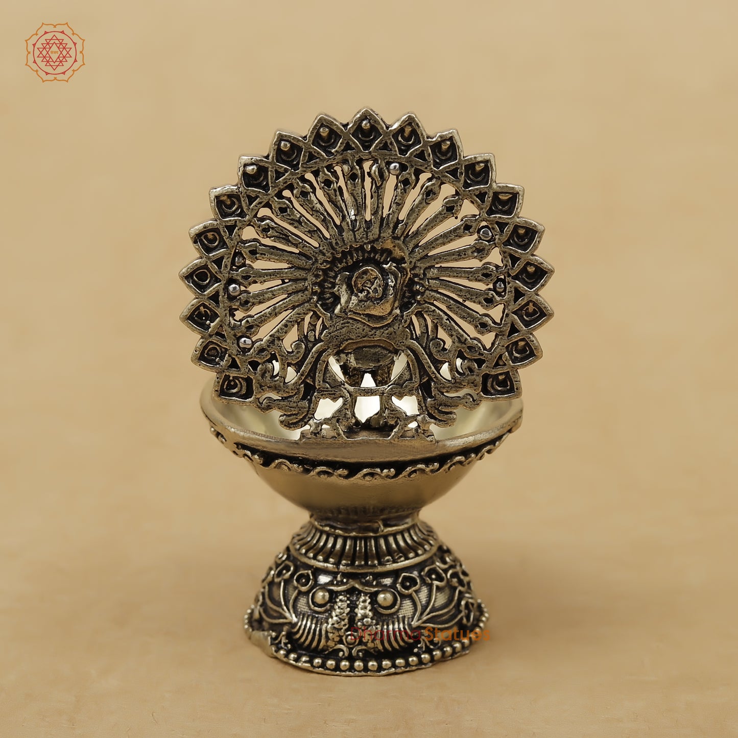 Brass Peacock Diya Fine, 3"