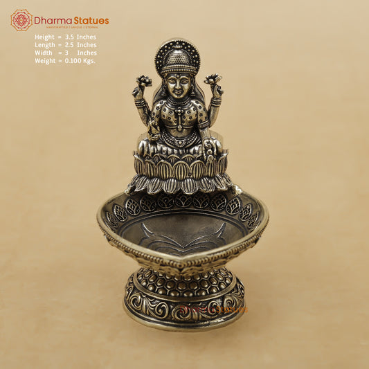 Brass Laxmi Diya Fine, 3.5"
