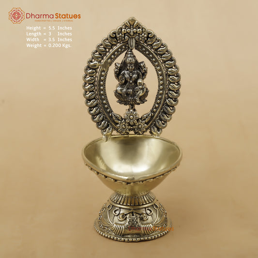 Brass Laxmi Diya Fine, 5.5"