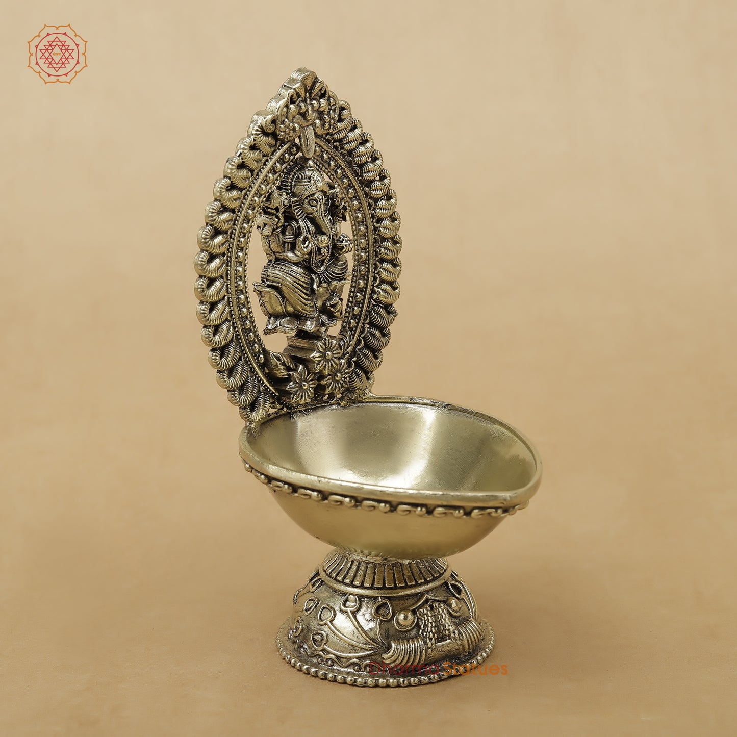 Brass Ganesh Diya Fine, 5.5"