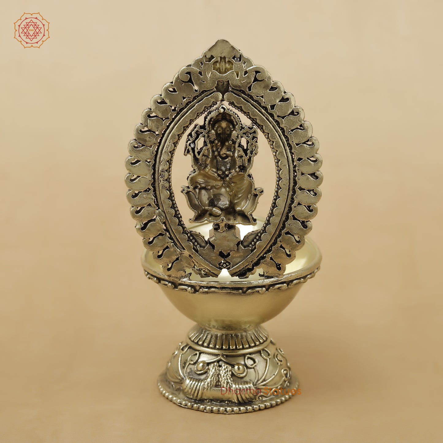 Brass Ganesh Diya Fine, 5.5"