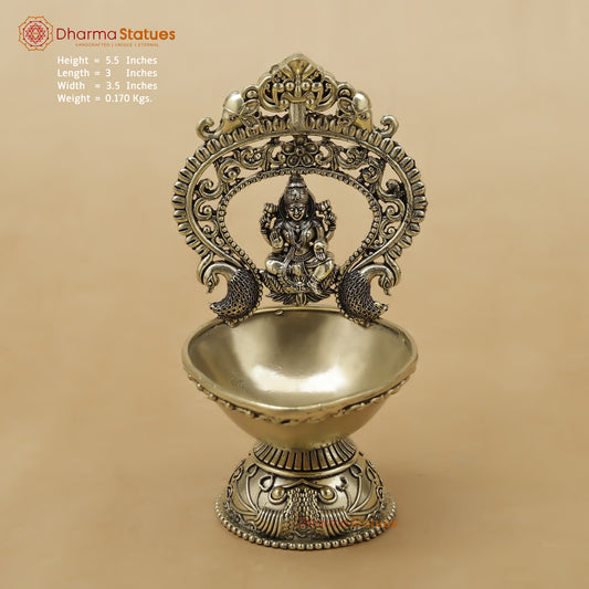 Brass Laxmi Diya Fine, 5.5"