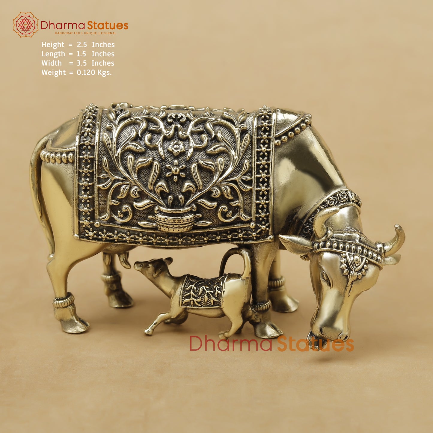 Brass Cow and Calf Fine, 2.5"