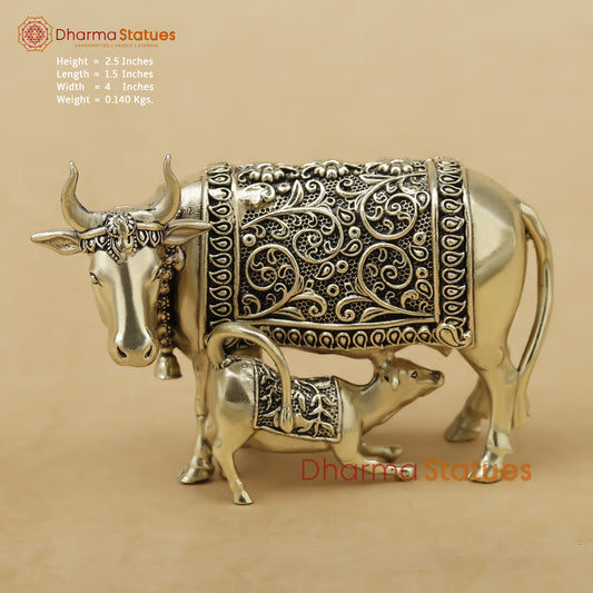 Brass Cow and Calf Fine, 2.5"