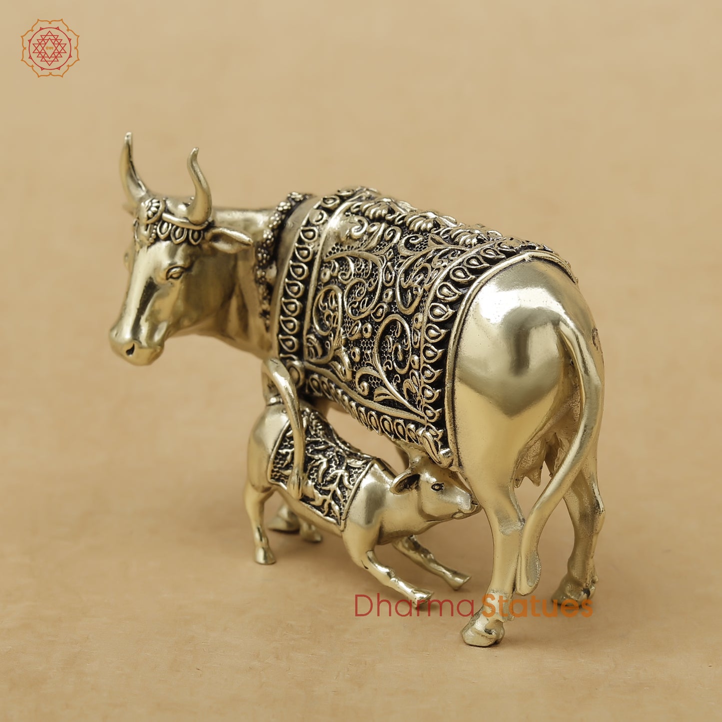 Brass Cow and Calf Fine, 2.5"