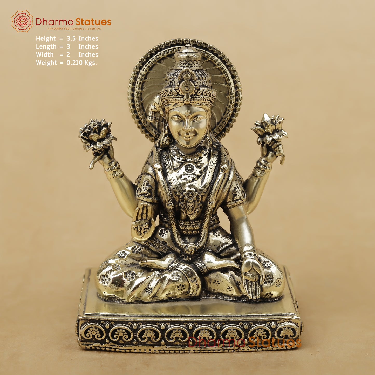 Brass Lakshmi Fine, 3.5"