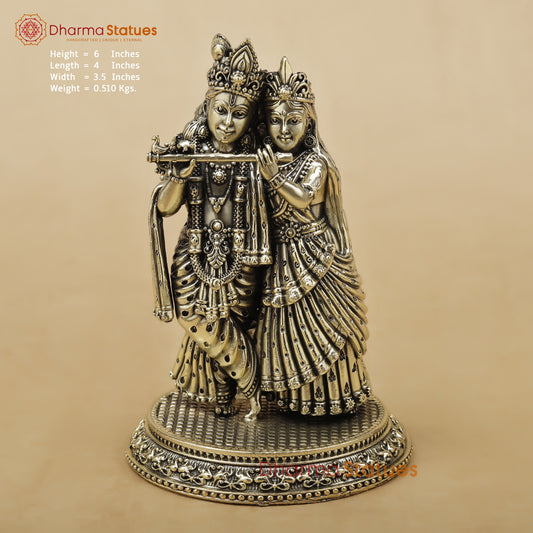 Brass Radha Krishna Fine, 6"