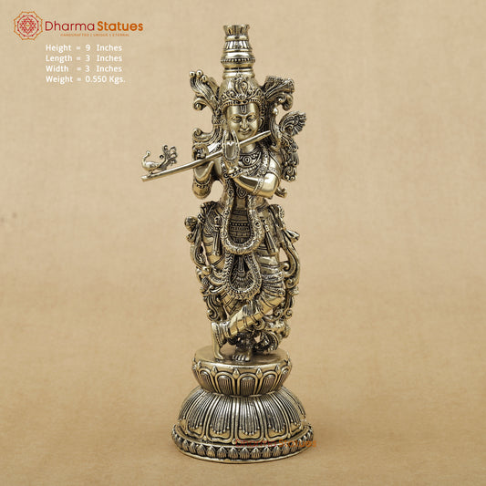 Brass Krishna Fine, 9"