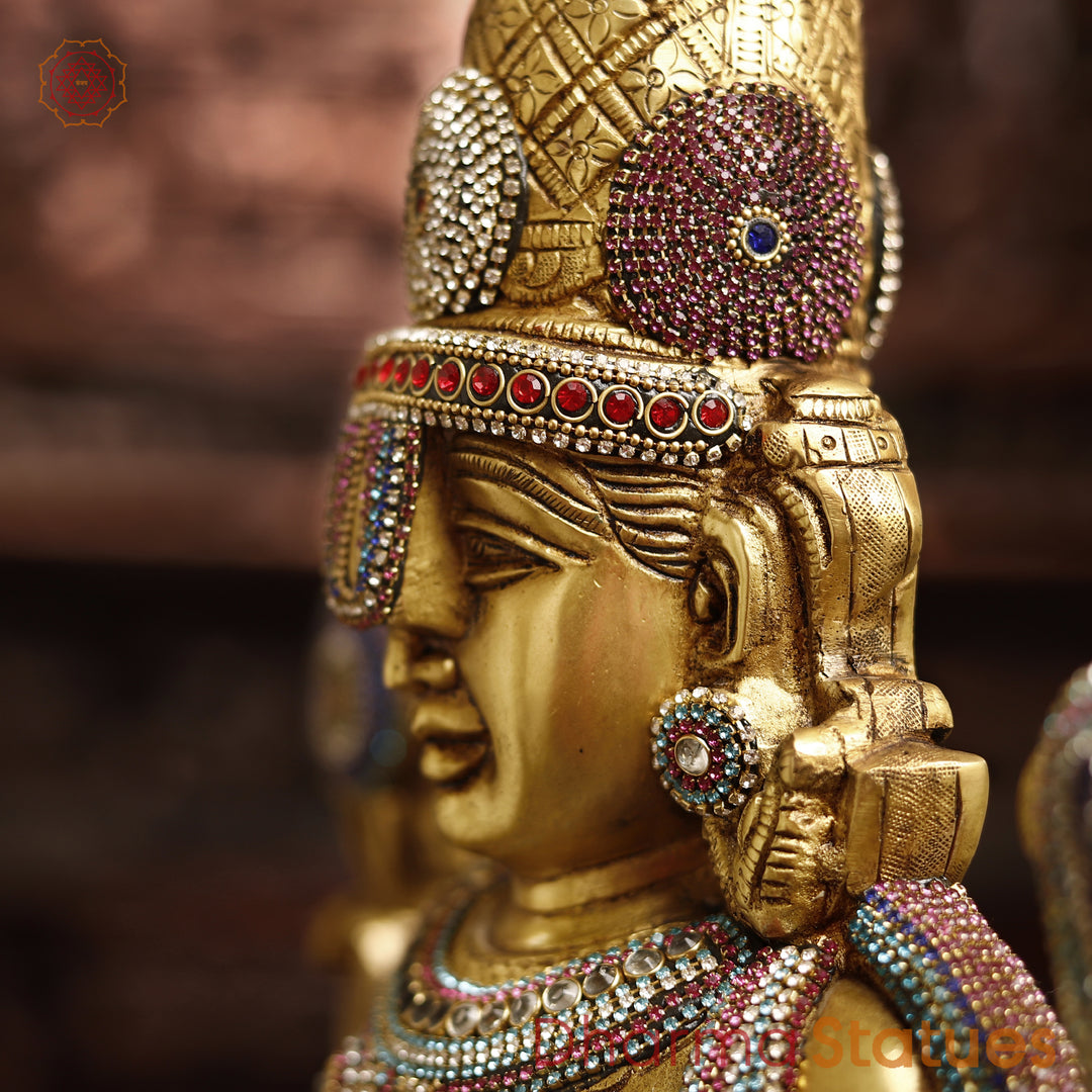 Brass Balaji Standing With Crystal Decoration 33"