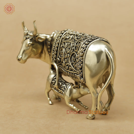 Brass Cow and Calf Fine, 3"