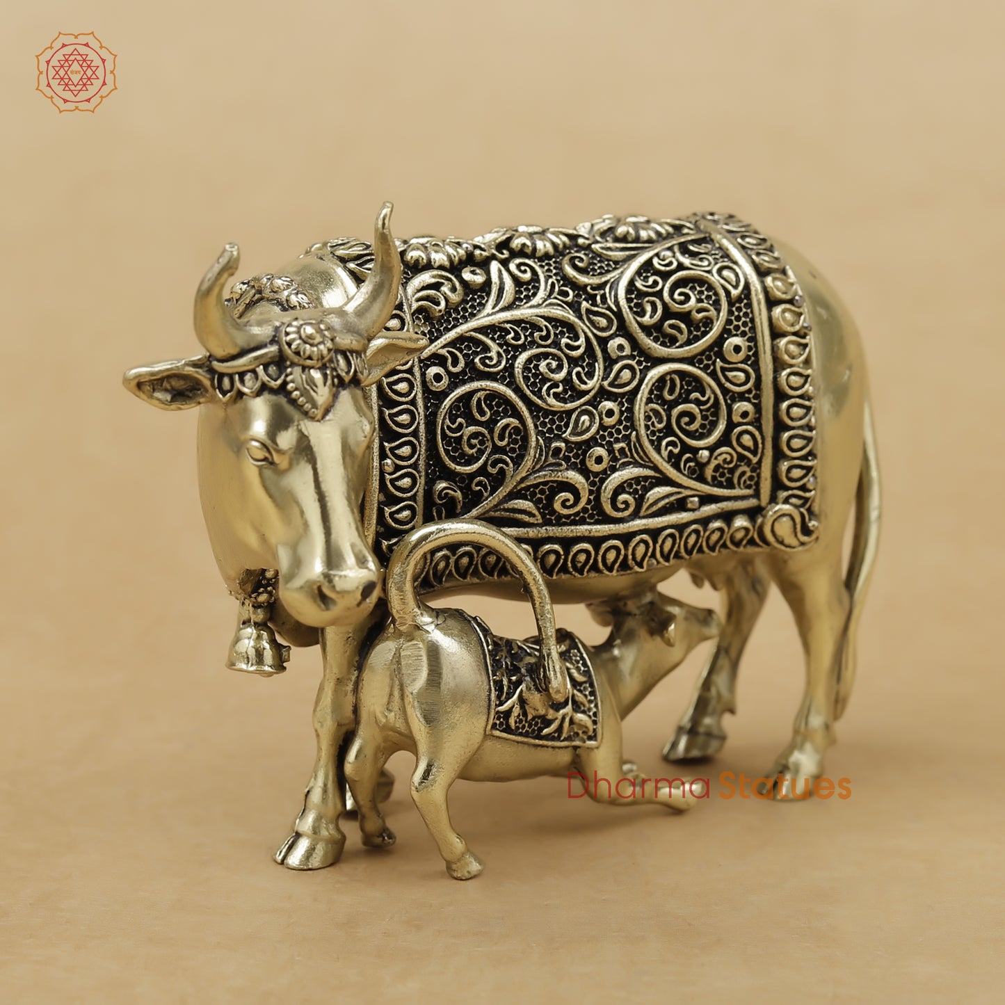 Brass Cow and Calf Fine, 3"