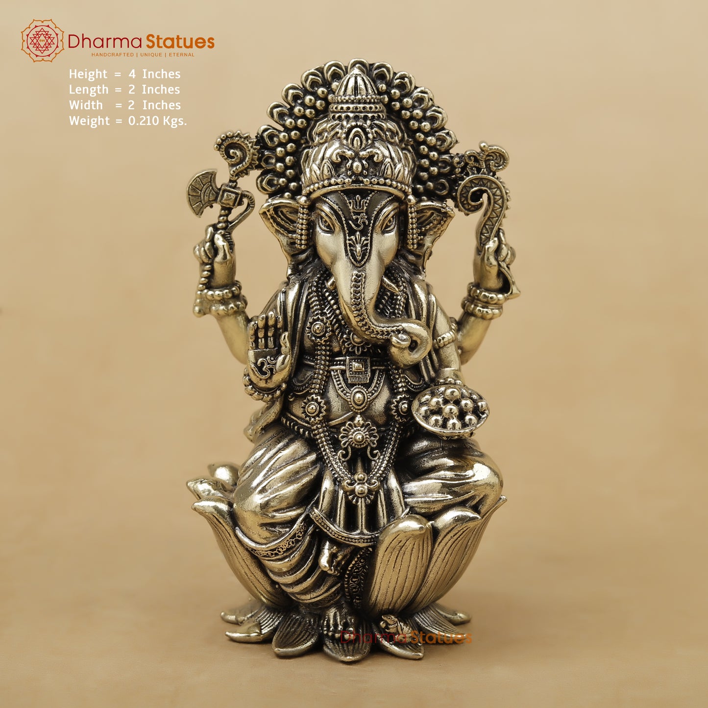 Brass Ganesh Fine, 4"