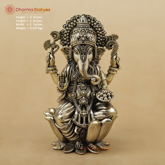 Brass Ganesh Fine, 4"