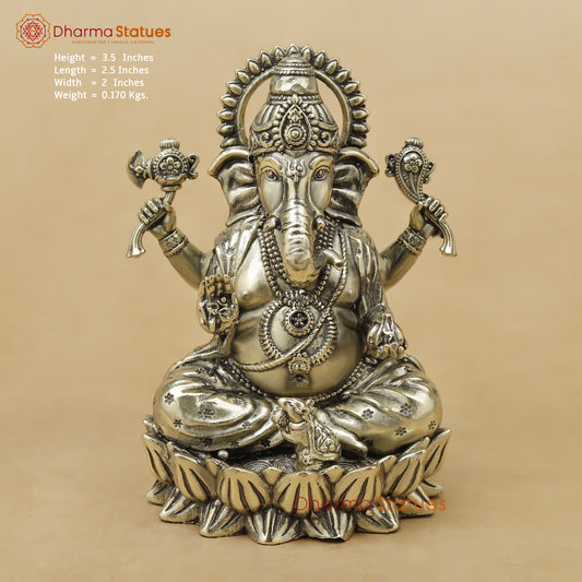 Brass Ganesh Fine, 3.5"