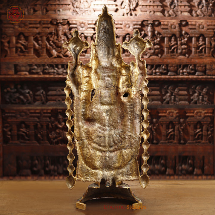 Brass Balaji Standing Fine Carved, Crystal Stone Work 47"