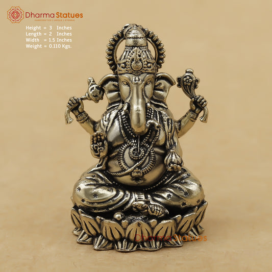 Brass Ganesh Fine, 3"
