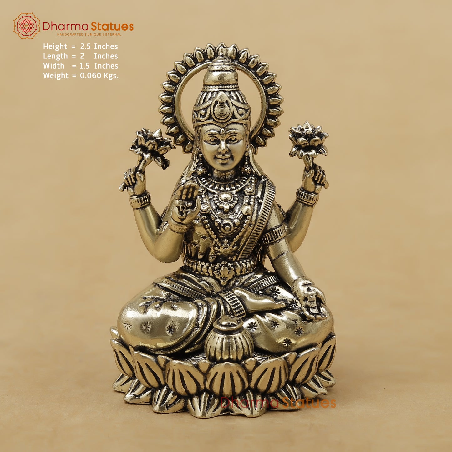Brass Lakshmi Fine, 2.5"