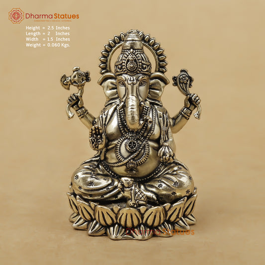 Brass Ganesh Fine, 2.5"