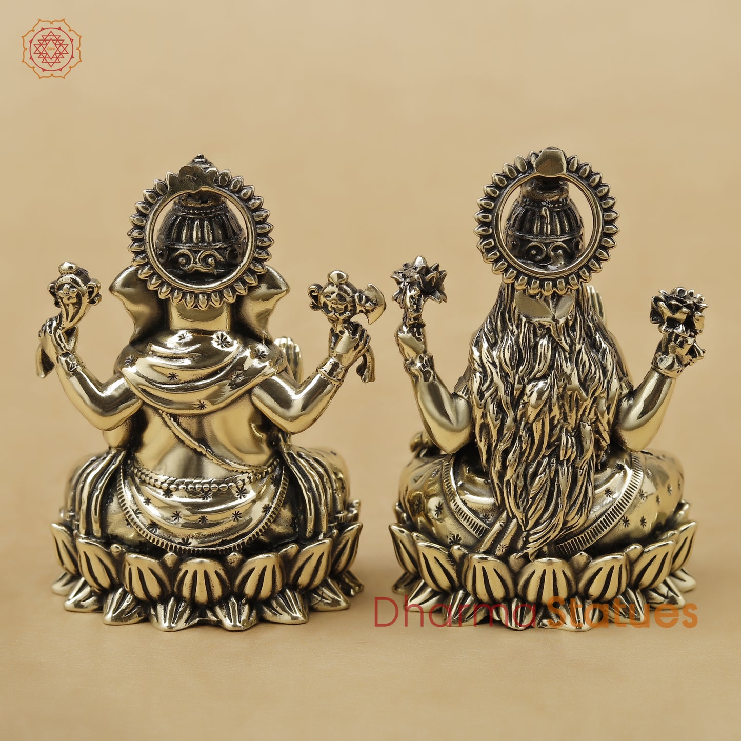 Brass Lakshmi Ganesh Fine, 2"