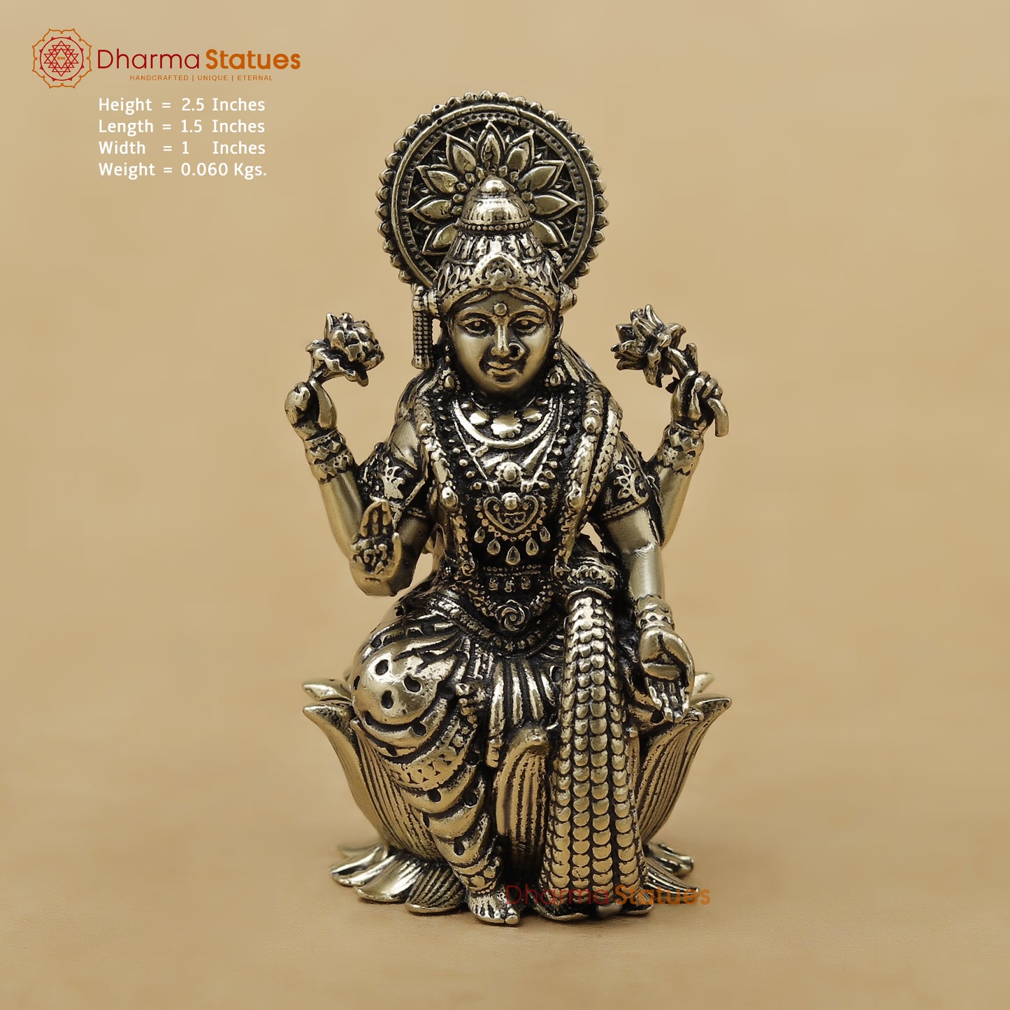 Brass Lakshmi Fine, 2.5"