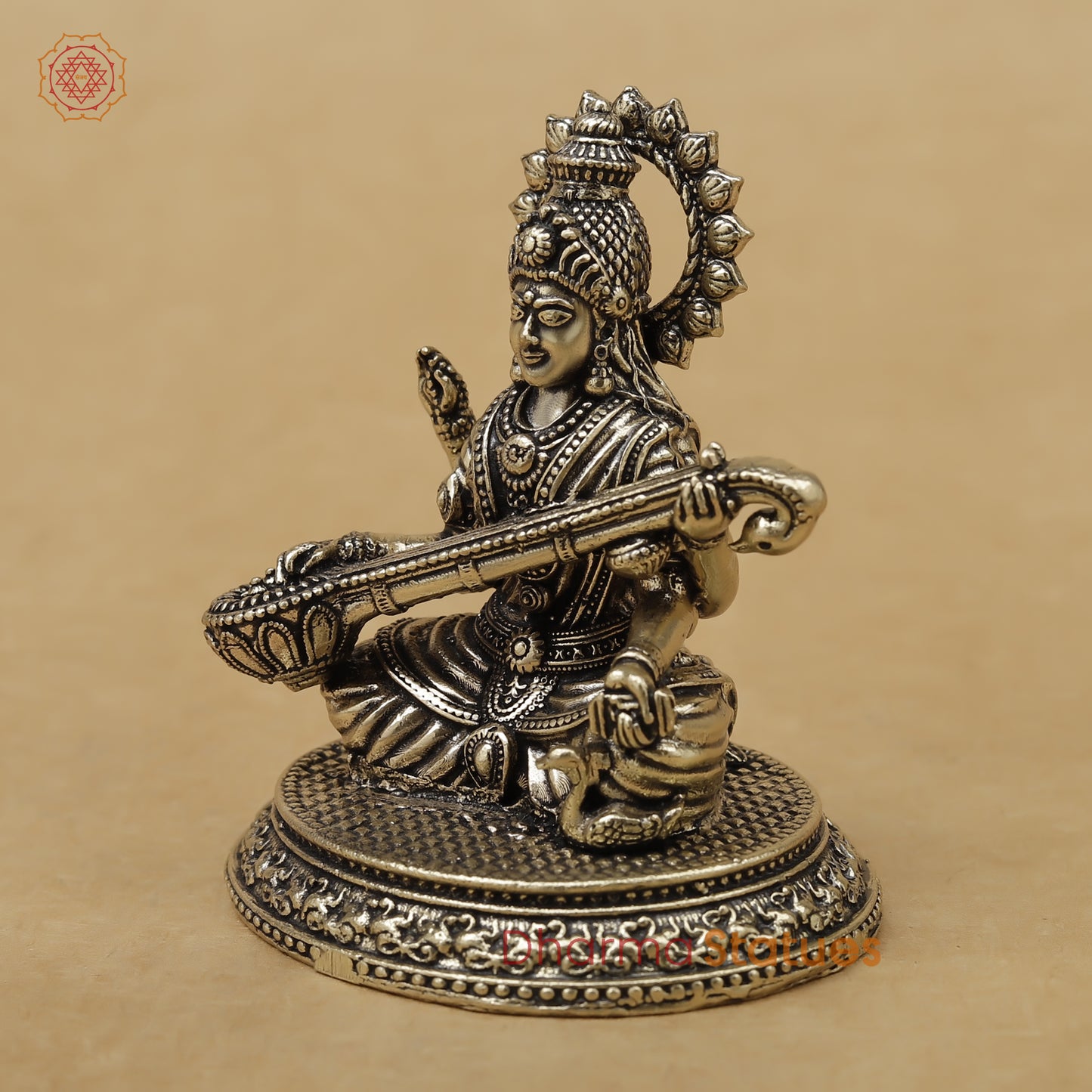 Brass Saraswati Fine, 2.5"