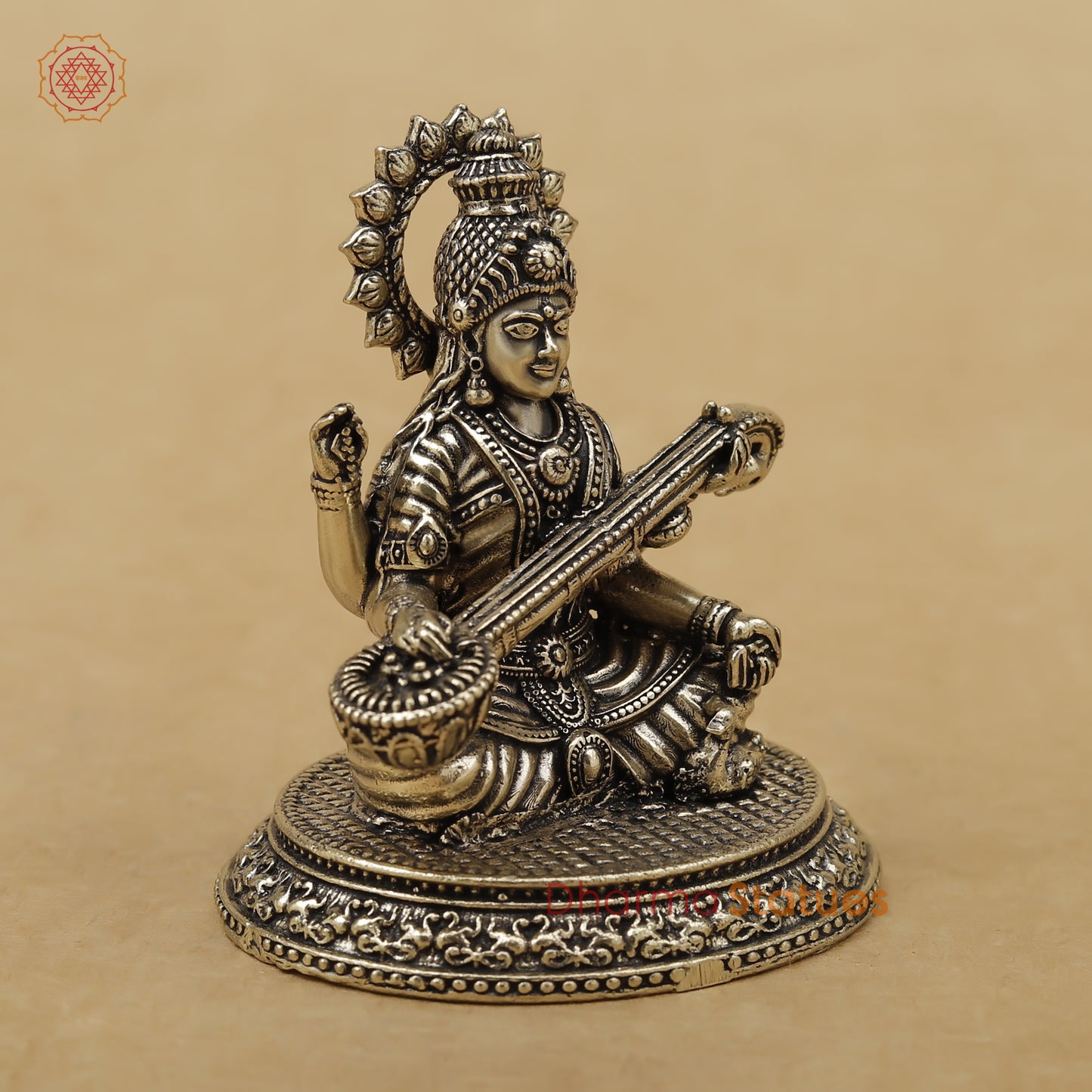 Brass Saraswati Fine, 2.5"